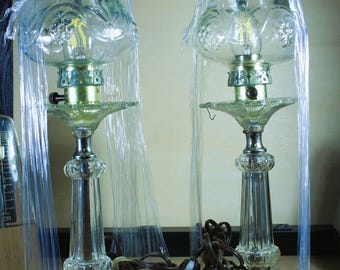 Delicate Crystal Lamps Set of Two