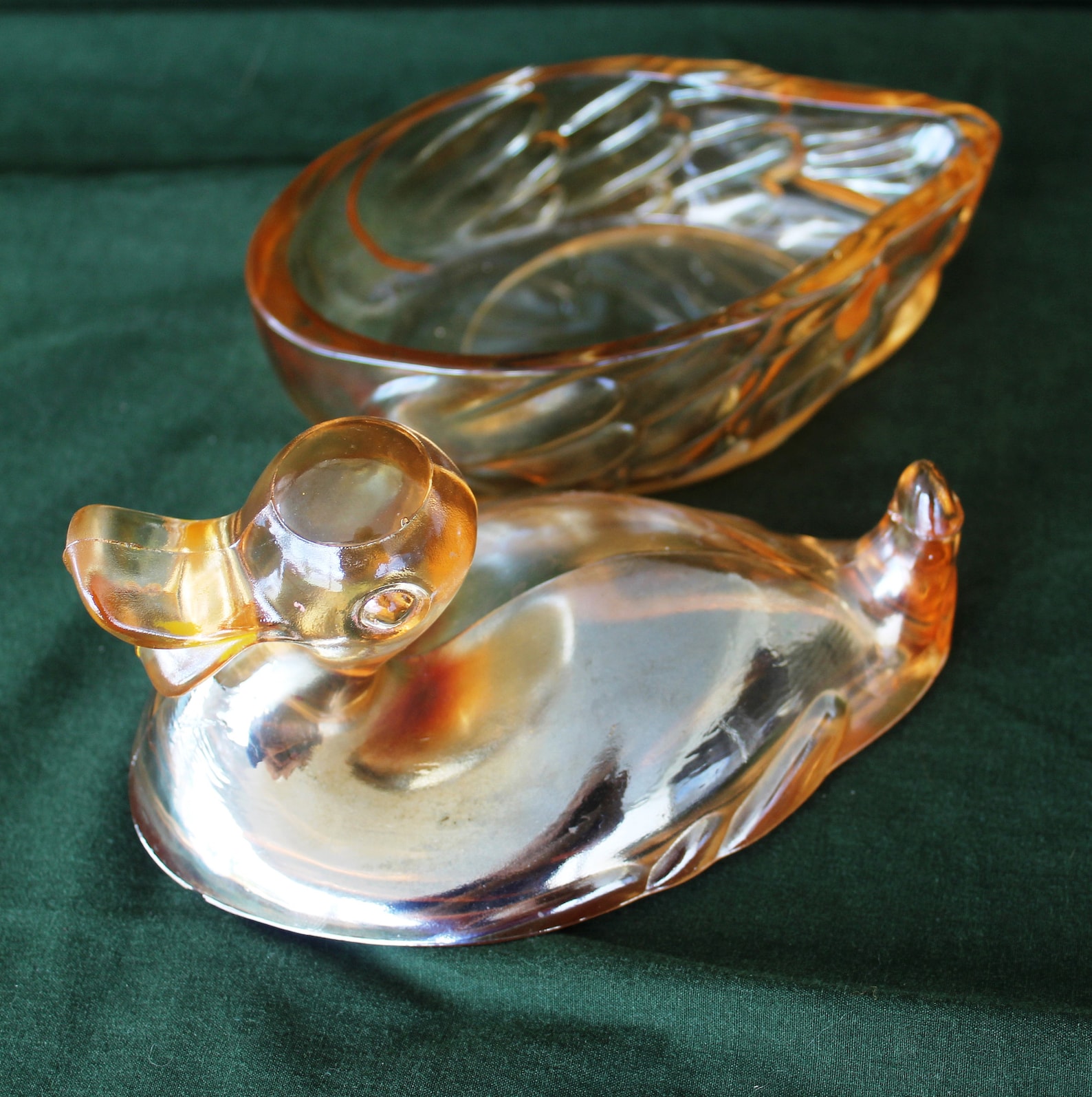 Marigold Carnival Duck Dish with Lid Duck Candy Dish Etsy