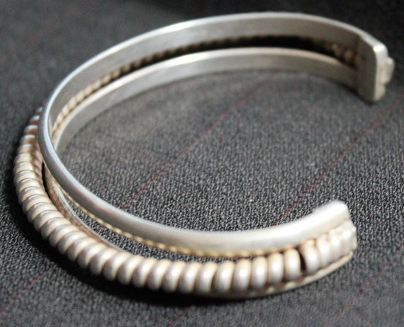 Sterling Silver with Rope Style Addition Cuff Bra… - image 4