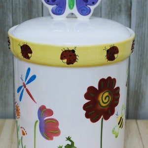 25Percent Off  Nature&#39;s Flower Seasons with Friends Cookie Jar with Butterfly Atop