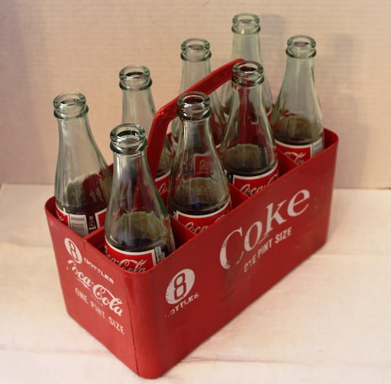 Solid Wood Vintage Coca Cola Crate with 4 Coke Bottles (BK-3)