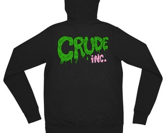 Crude Inc Back Printed Zip-Up Hoodie