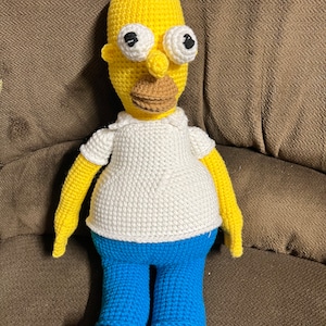 Homer Simpson figure Crochet Doll plush STuffed Amigurumi Toy handmade unique