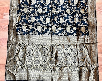 black India BANARSI chanderi Art Silk Dupatta Wrap Scarf Stole Chunri shawl NEW