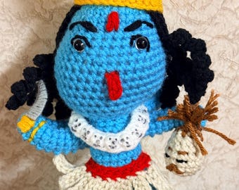 Maa Kali Mata Rani figura HINDÚ DIOS Estatua crochet hecho a mano Amigurumi Wiccan -Tántrico EE.UU.