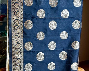 black gold chanderi India BANARSI Art Silk Dupatta Wrap Scarf Stole Chunri shawl