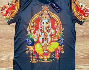 Lord Ganesh Shri Ganesha Hindu Chakra Men Women Unisex T-shirt M/L polyester