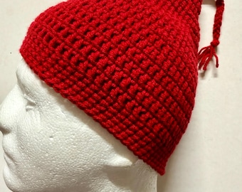 Norwegian red HAT ICE Men's WOMEN Teens Crochet Knit Beanie Unisex Cap handmade