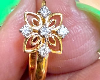 OVAL Loop clear 14kt gold nose ring pin hoop India 18 gauge CRYSTALS-USA seller