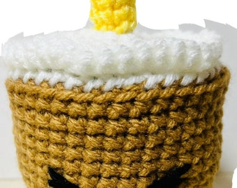 Taza de té Boba Thai Drink Crochet Doll PLUSH STuffed Amigurumi figura hecha a mano NUEVO