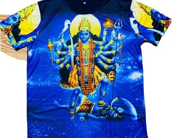 Camiseta unisex para hombre, talla XL, poliéster, diseño de Maa Kali Durga, con poder wiccan hindú, para mujer, EE. UU.