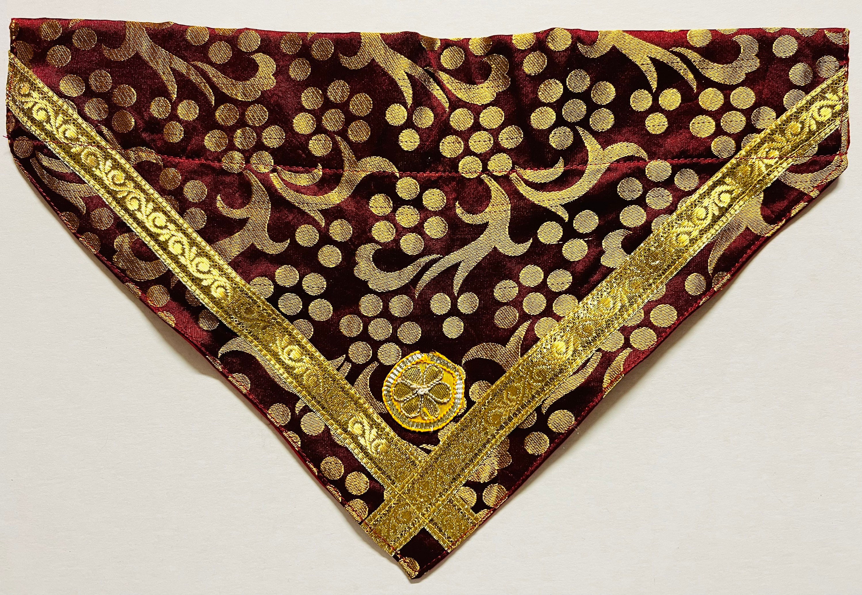 Écharpe 100% Soie Avec Motif Floral Et Brocart – Travail Artisanal Léger, Style Années 90