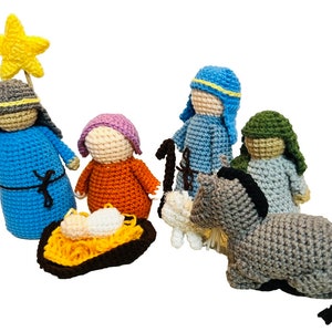 Nativity set crochet handmade amigurumi Christmas gift-lot 7-Mary Joseph Jesus