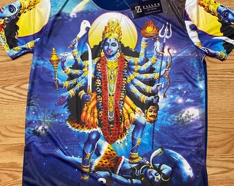 Camiseta unisex para hombre, talla XL, poliéster, diseño de Maa Kali Durga, con poder wiccan hindú, para mujer, EE. UU.