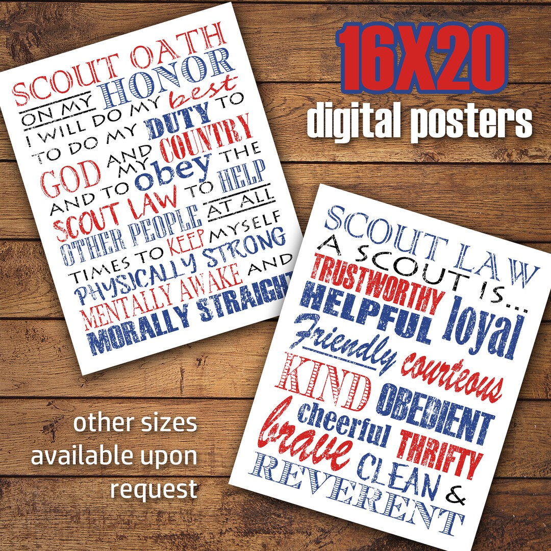 Printable Scout Oath and Law 16x20 Posters - Etsy