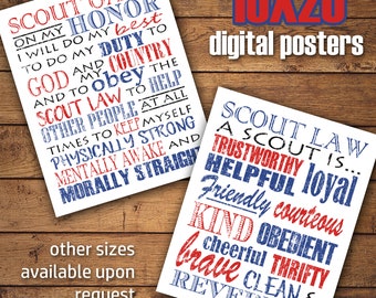 Printable Scout Oath and Law 16x20 Posters