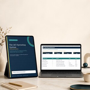 AE-operativsystem: Excel-försäljningsinstrumentpanel, pipeline-spårare och kontoplaneringsguide