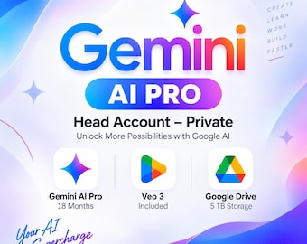 Gemini AI Pro 18 maanden privéaccount, Veo 3, 5 TB Google Drive