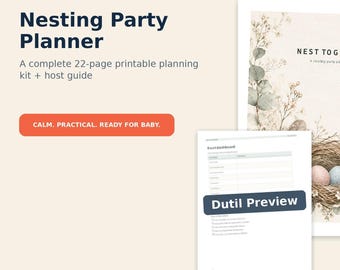 Printbare planner voor een kraamfeest | Checklist van 22 pagina's ter voorbereiding op de baby & handleiding voor de gastheer/gastvrouw | Direct te downloaden als PDF