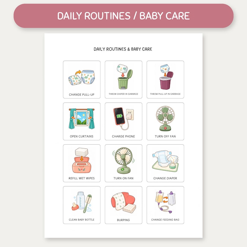 Daily Routine Cards, Visual Schedule, Toddler Routine Chart for Kids ...