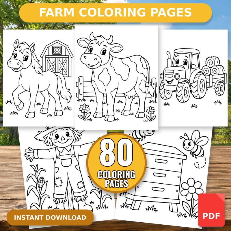 Toddler Farm Colouring - Etsy UK