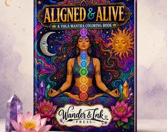 Aligned & Alive — Yogamantra och Chakra målarbok för vuxna
