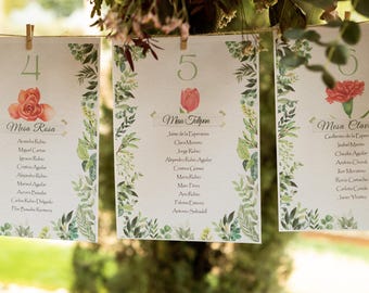 Sitting Boda | Plantilla Plan de Asientos Boda Editable | Seating Chart Imprimible
