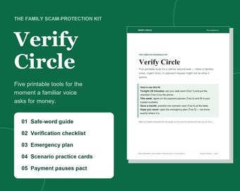 Family Scam Protection Kit | Safe Word Guide, Emergency Plan (PDF Download)