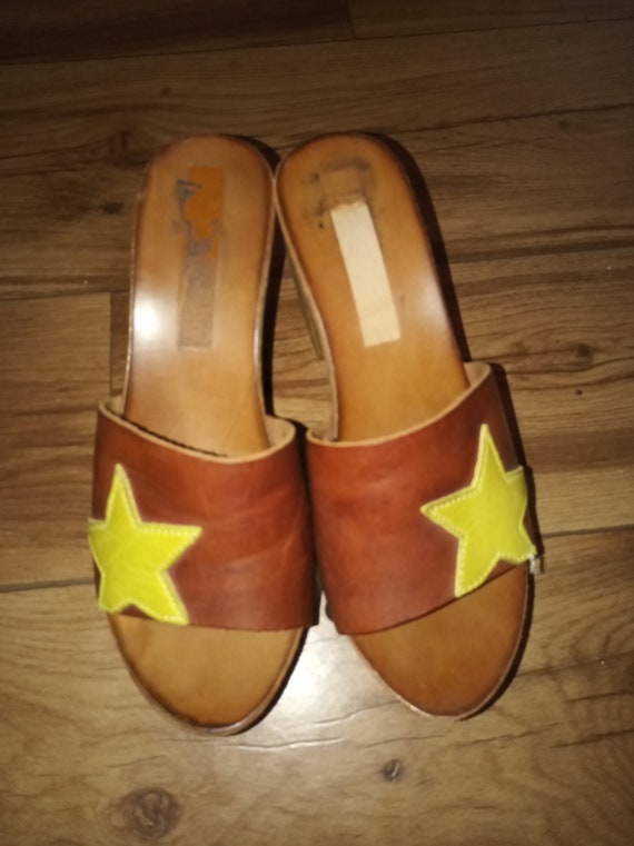 Platform wooden sandals