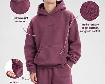 感覚刺激を促すストレスボール内蔵パーカー｜ADHDや不安を和らげるグラウンディングスウェットシャツ