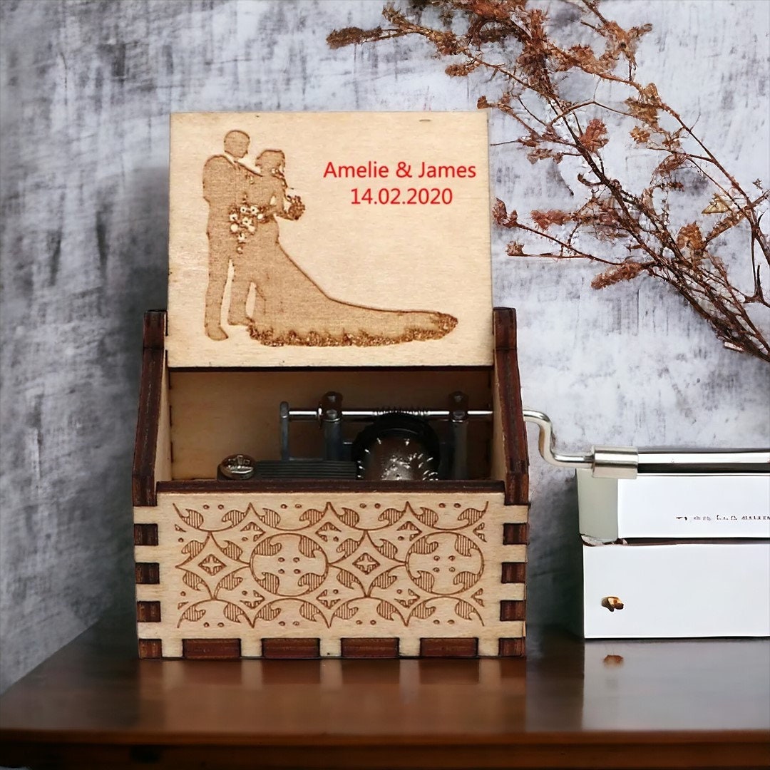 Custom Wooden Music Box, Personalized Custom Wooden Handmade Music Box