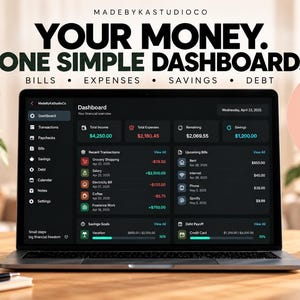 Budgetplanerare-app | Utgifts-, räknings-, spar- och skuldspårare | Interaktiv personlig ekonomi-instrumentpanel