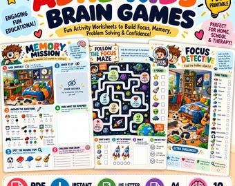 Juegos mentales imprimibles para niños con TDAH / 10 actividades para mejorar la concentración y la memoria (descarga en PDF)