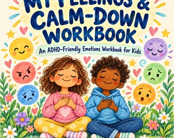 Cuaderno de ejercicios sobre emociones para niños con TDAH: Actividades para calmarse (PDF imprimible de 50 páginas)