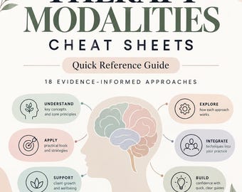 Paquete de 18 páginas con resúmenes de modalidades terapéuticas / Guía de referencia rápida (PDF)