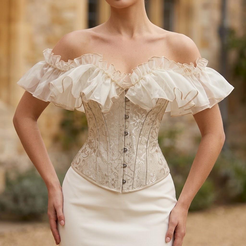 White Corset Top With Straps - Etsy
