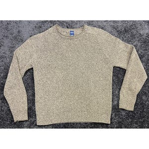 ヴィンテージベーシックエディションズ メンズ クルーネックニットセーター L ベージュグレー