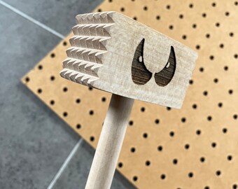 Furious and Peeping Wooden Tenderiser - Laser etched designs for your favourite cook