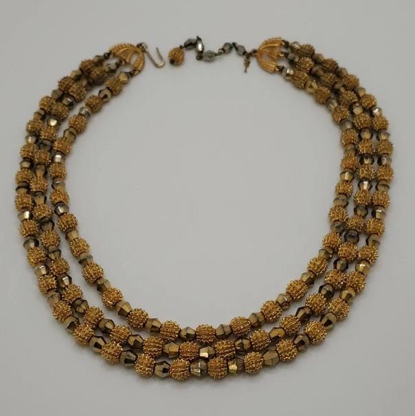 Trifari Gold Multi Strand Necklace - Etsy