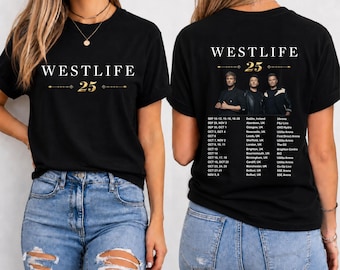 Westlife 25 Anniversary Tour Shirt, Westlife Front Back Concert T Shirt, 2026 World Tour Tee, Westlife Fan Gift, The Anniversary Tour Shirt
