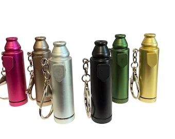 Metal Spice Portion Control Dispenser Bullet Top Keychain - For Travel, Pocket, or Purse