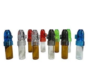 ガラス製分量調節ディスペンサー、プラスチック製弾丸型キャップ付き - 旅行、ポケット、ハンドバッグに最適