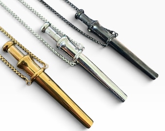 82 mm Atemhalskette und Parfümextraktor, Schmuck aus Edelstahl – Löffelstrohhalm