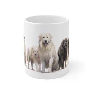 A Line Up of Livestock Protection Dogs!  Farm Guard dogs at the ready! Ceramic Mug 11oz