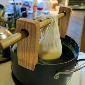 Pot Dripper for Cheese Making - Great wooden tool for various cooking and crafts.  Hang cheese, candy, pasta, dyed fibers and herbs.