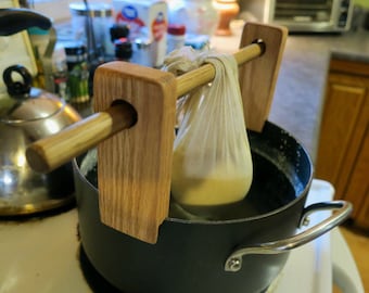 Pot Dripper for Cheese Making - Great wooden tool for various cooking and crafts.  Hang cheese, candy, pasta, dyed fibers and herbs.