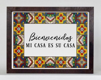 Bienvenidos Mi Casa es Su Casa Segno di benvenuto in arte digitale stampabile spagnola