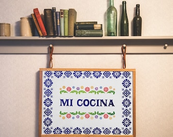 Mi Cocina Keuken teken in het Spaans Printable Digitale Kunst bevat 2 verschillende variaties