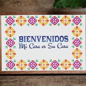 Bienvenidos Welcome Sign in Spanish Printable Digital Art Includes 2 Different Variations