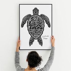 Try to be Like the Turtle at Ease in your own Shell Print Digital Art Wall Decor